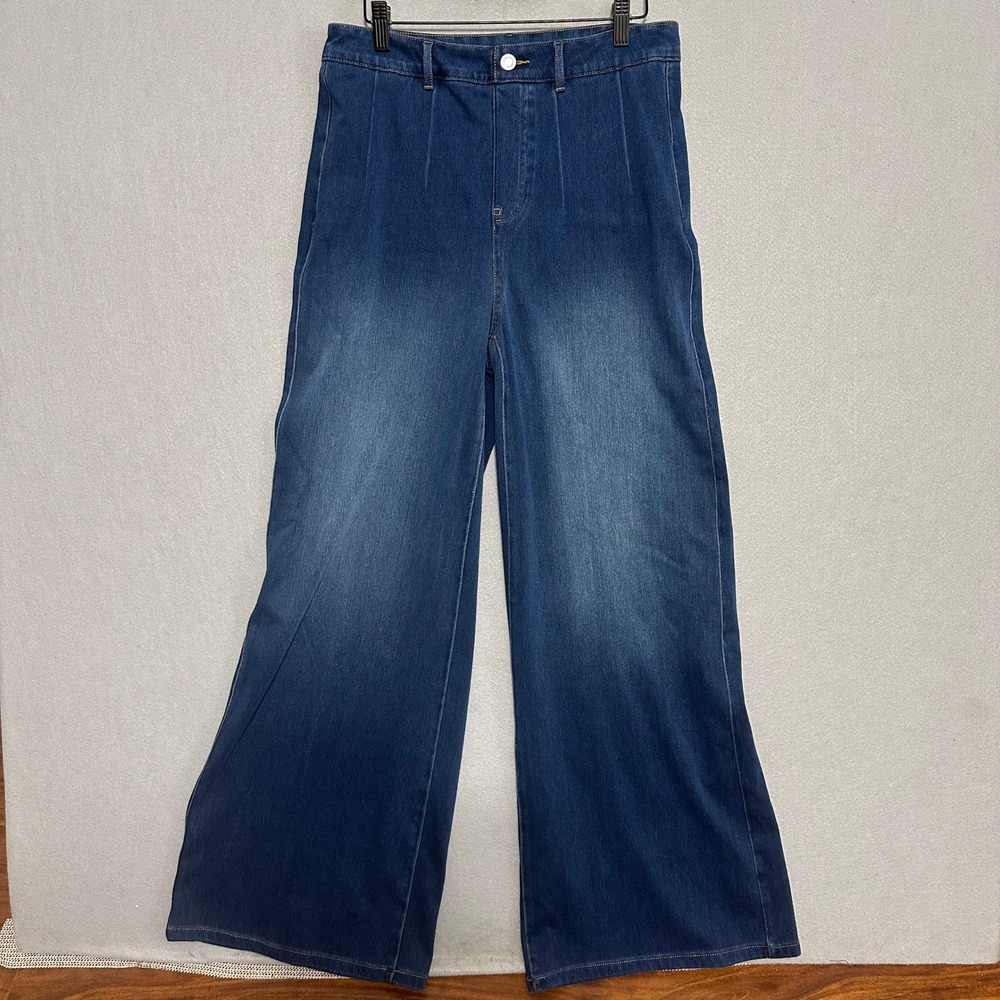 Halara High Waisted Wide Leg Jeans Blue Medium Wash Tall Size L Large
